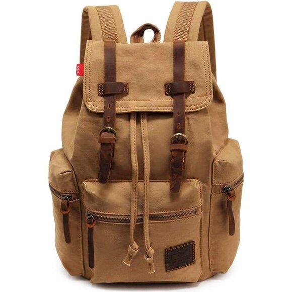 Vintage Canvas Backpack,17" Laptop Backpacks Rucksack